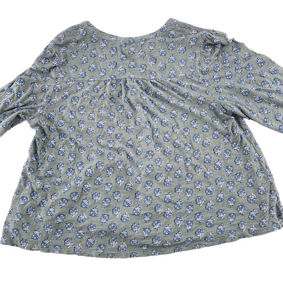 Lucky Brand Boho Floral Button-Up Top Soft Stretch Women's sz Small Blue & Green - Picture 5 of 5